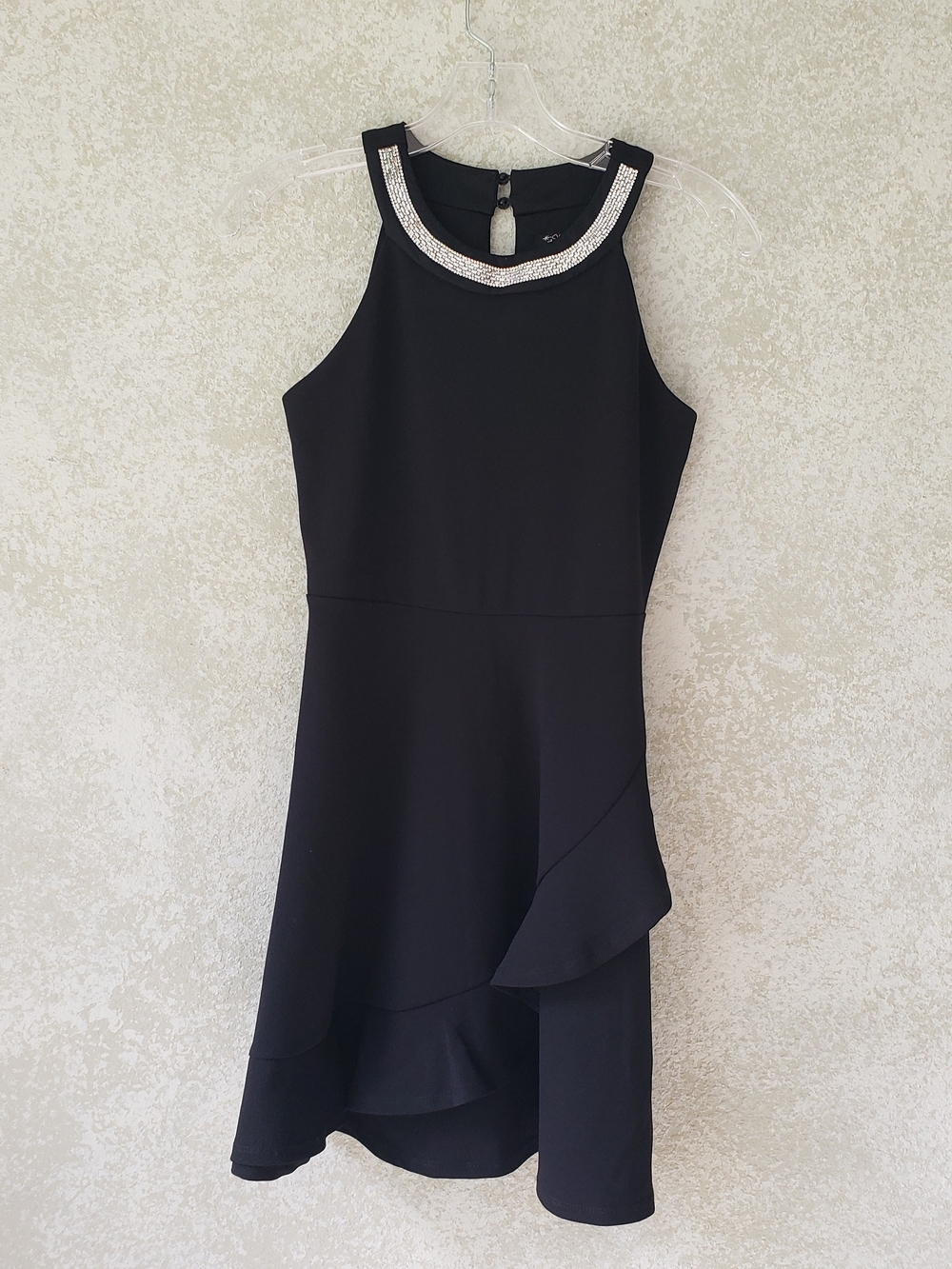 Xtraordinary Girls 12 Black Sleeveless Dress Rhinestone Flowy Wedding Dance Grad
